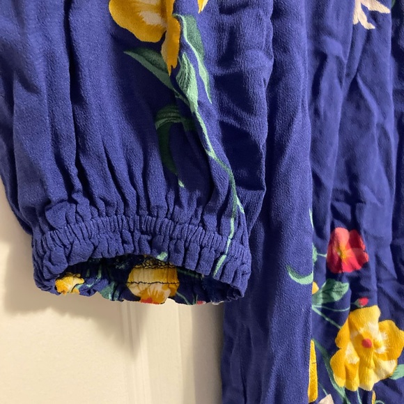 Old Navy Blue Floral long sleeve dress - Picture 3 of 4